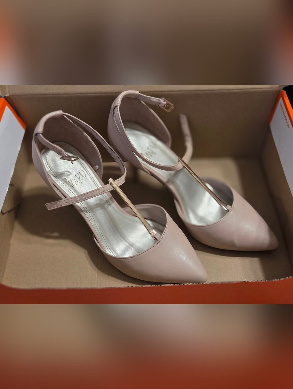 Pointed Toe Ankle Strap Pumps in Blush Pink